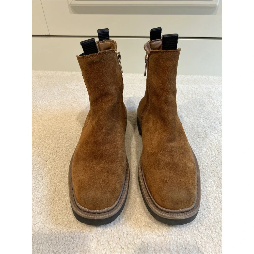 Sam Edelman Laguna Kids Frontier Brown Suede Chelsea Boot Size 4 Waterproof